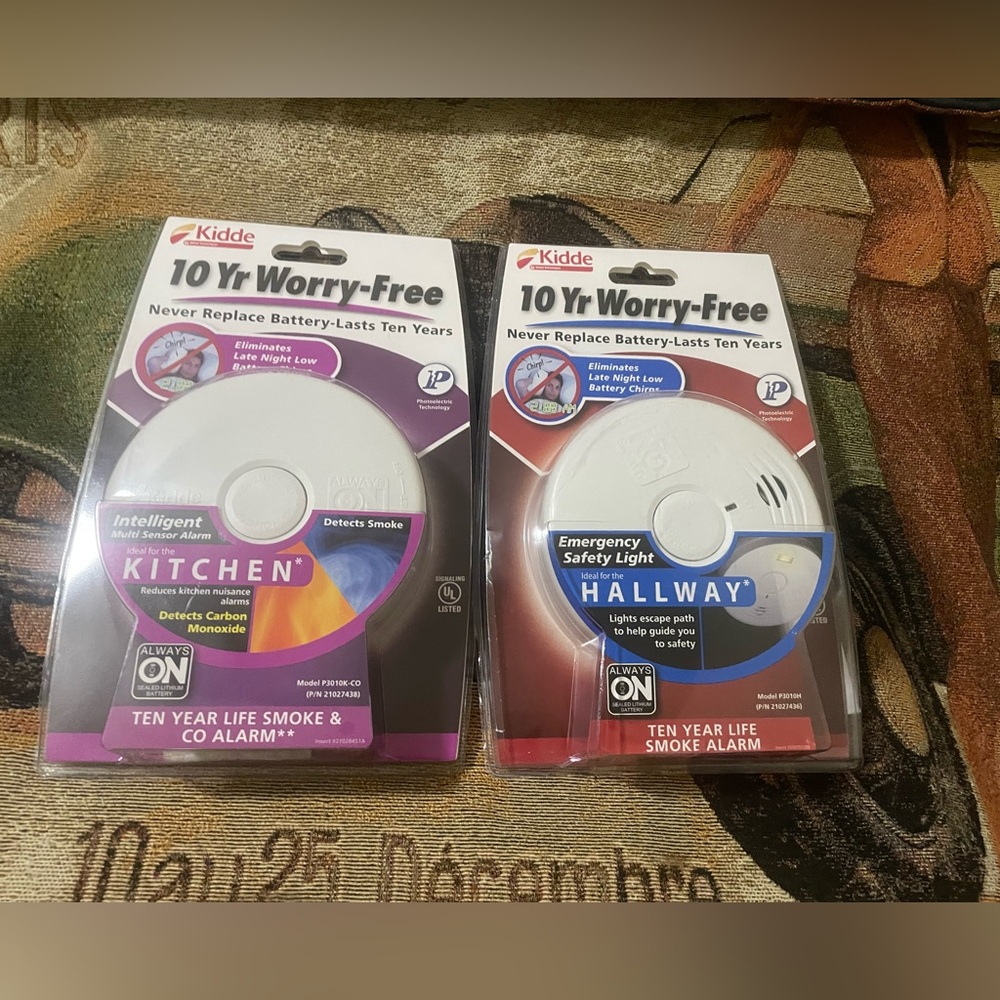 Set of 2 Kidde Smoke Alarms Kitchen & Hallway NEW